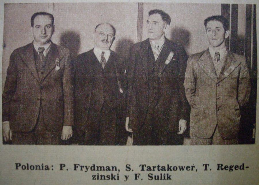 Polonia: Paulin Frydman, Savielly Tartakower, Teodor Regedzinski, Franciszek Sulik