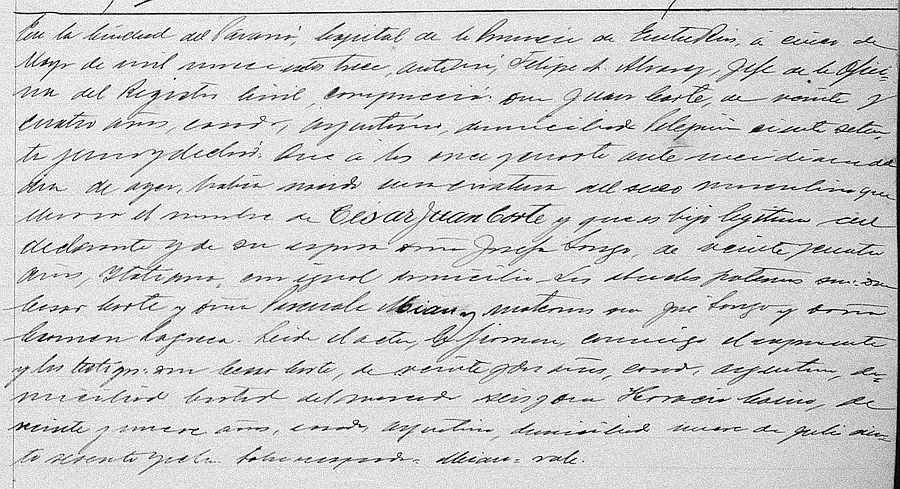 Acta de Nacimiento de C�sar Corte